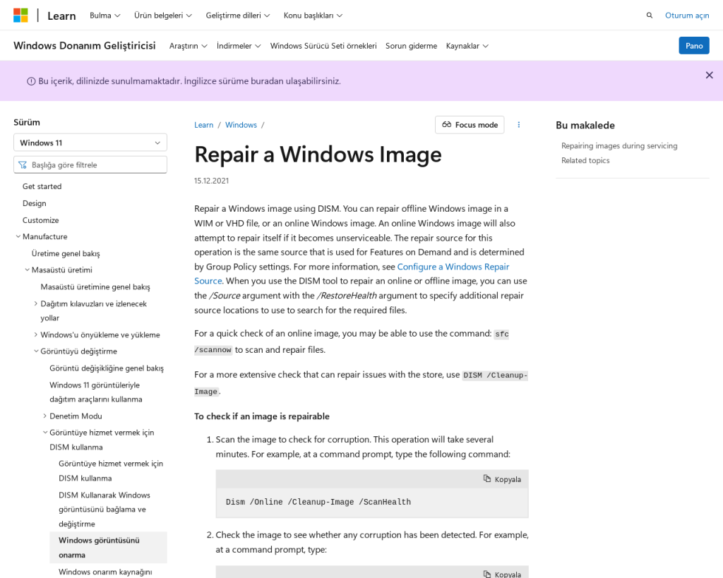 Screenshot of docs.microsoft.com