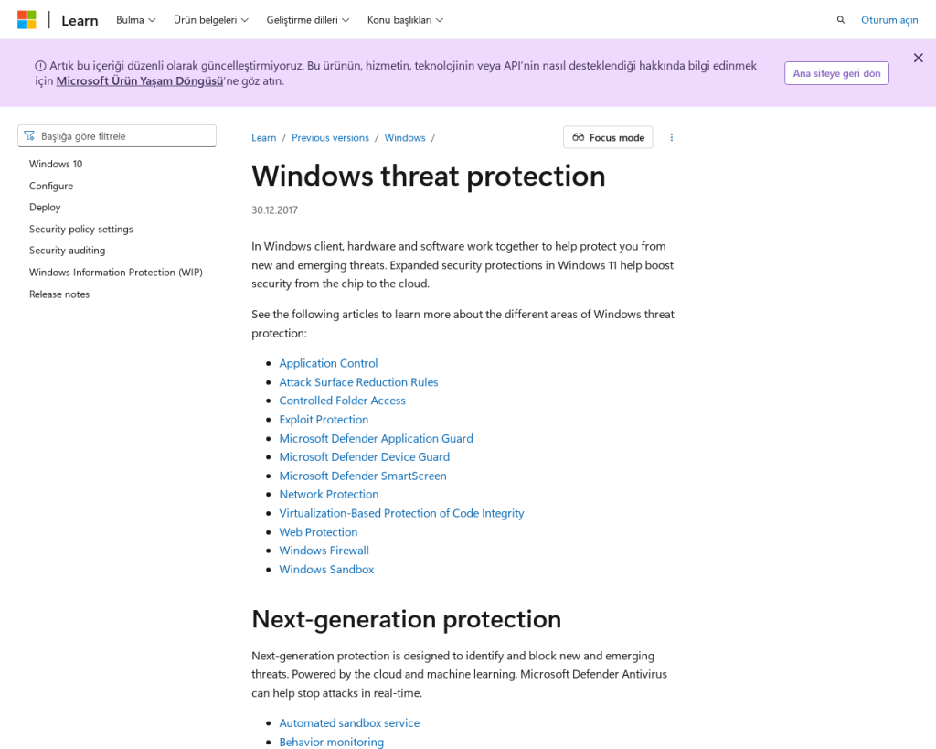Screenshot of docs.microsoft.com