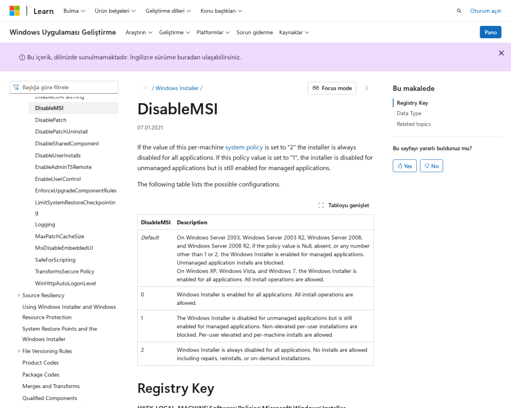 Screenshot of docs.microsoft.com