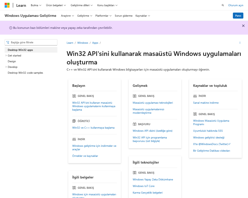 Screenshot of learn.microsoft.com