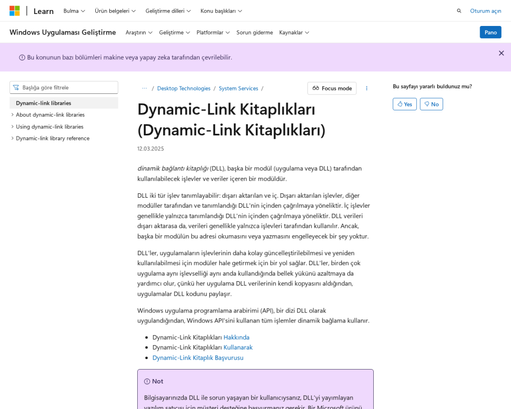 Screenshot of learn.microsoft.com