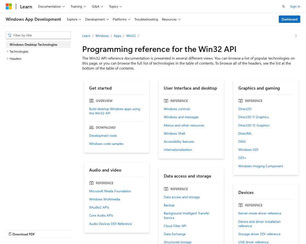 Screenshot of learn.microsoft.com