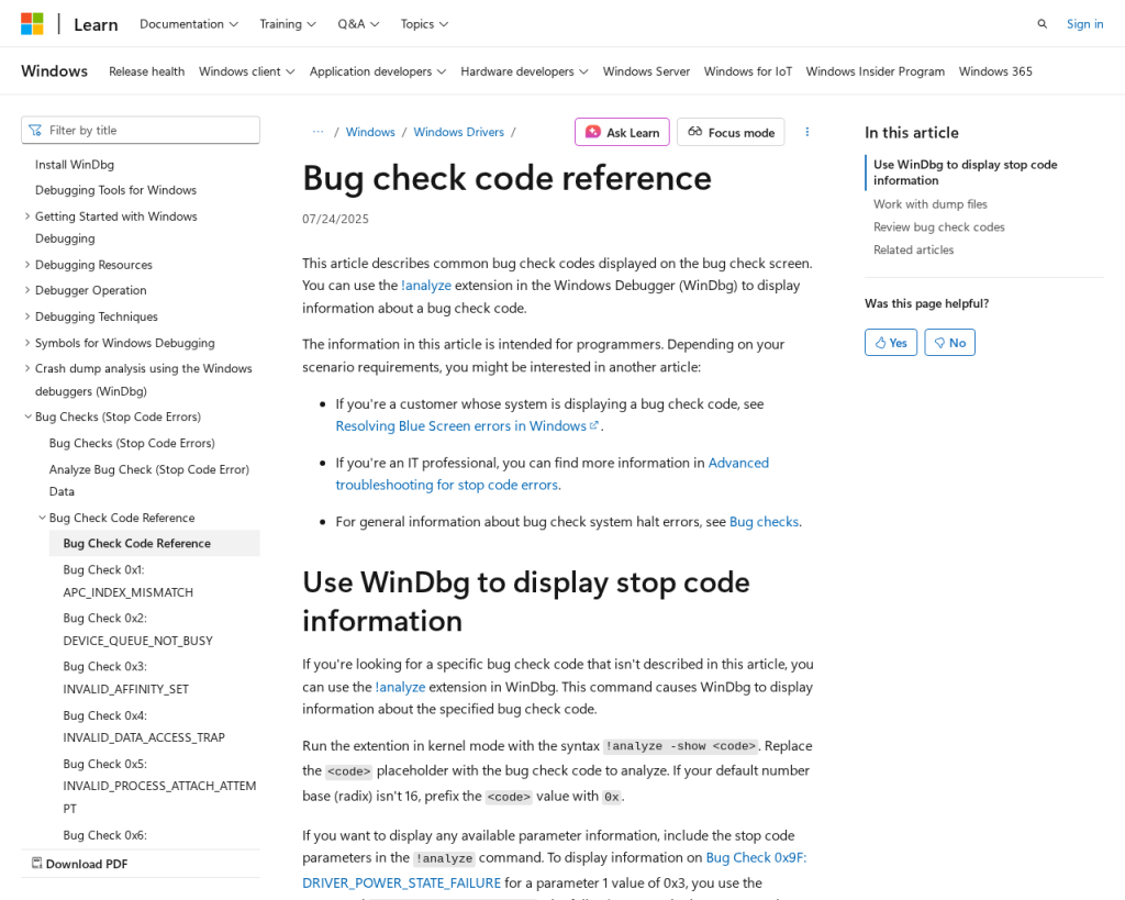 Screenshot of learn.microsoft.com