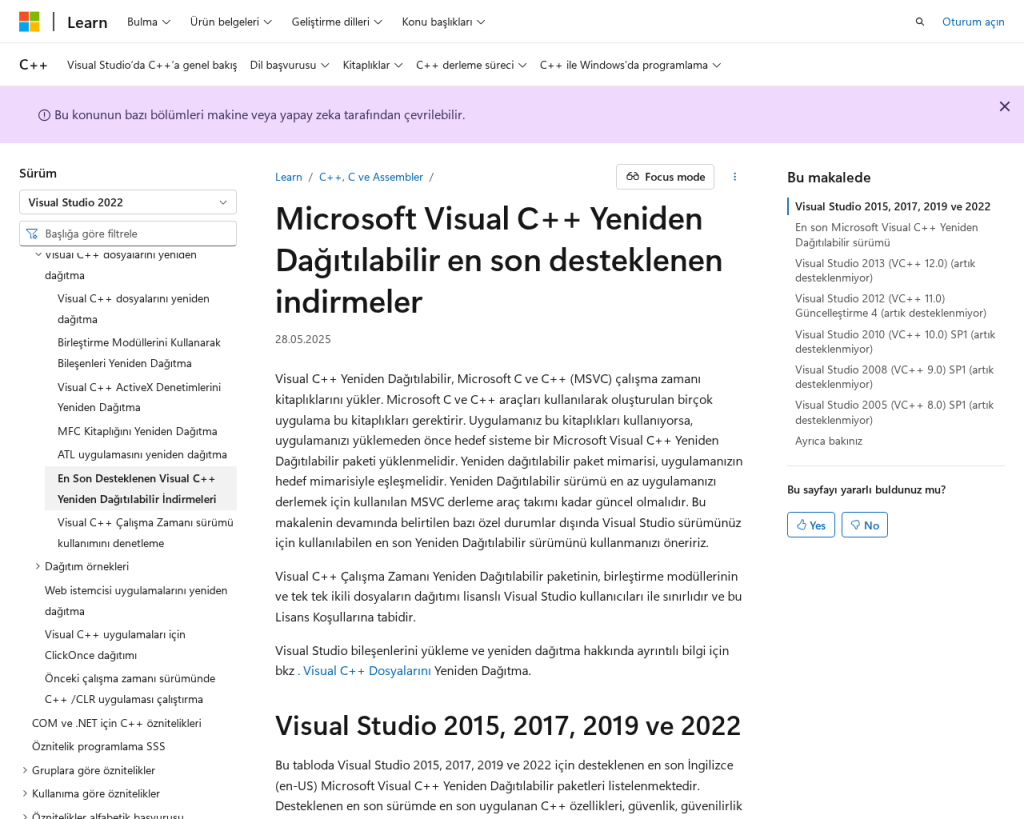 Screenshot of learn.microsoft.com