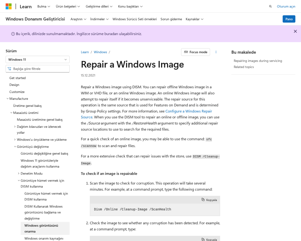 Screenshot of learn.microsoft.com