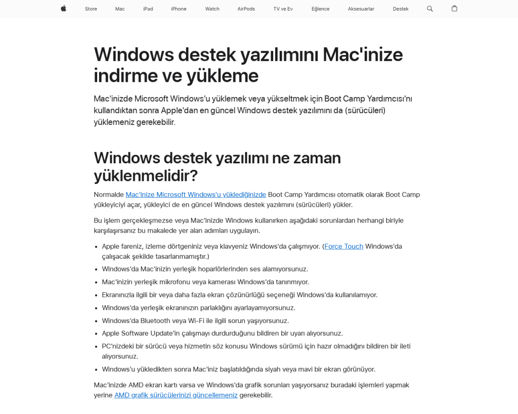 Screenshot of support.apple.com