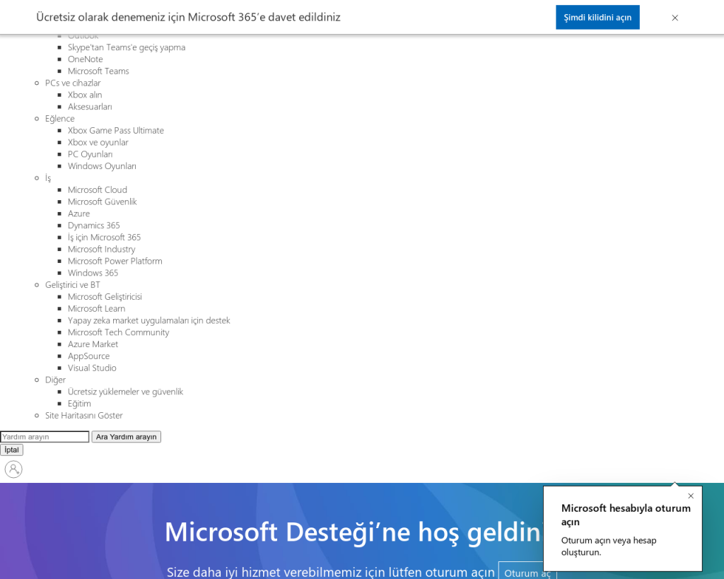 Screenshot of support.microsoft.com
