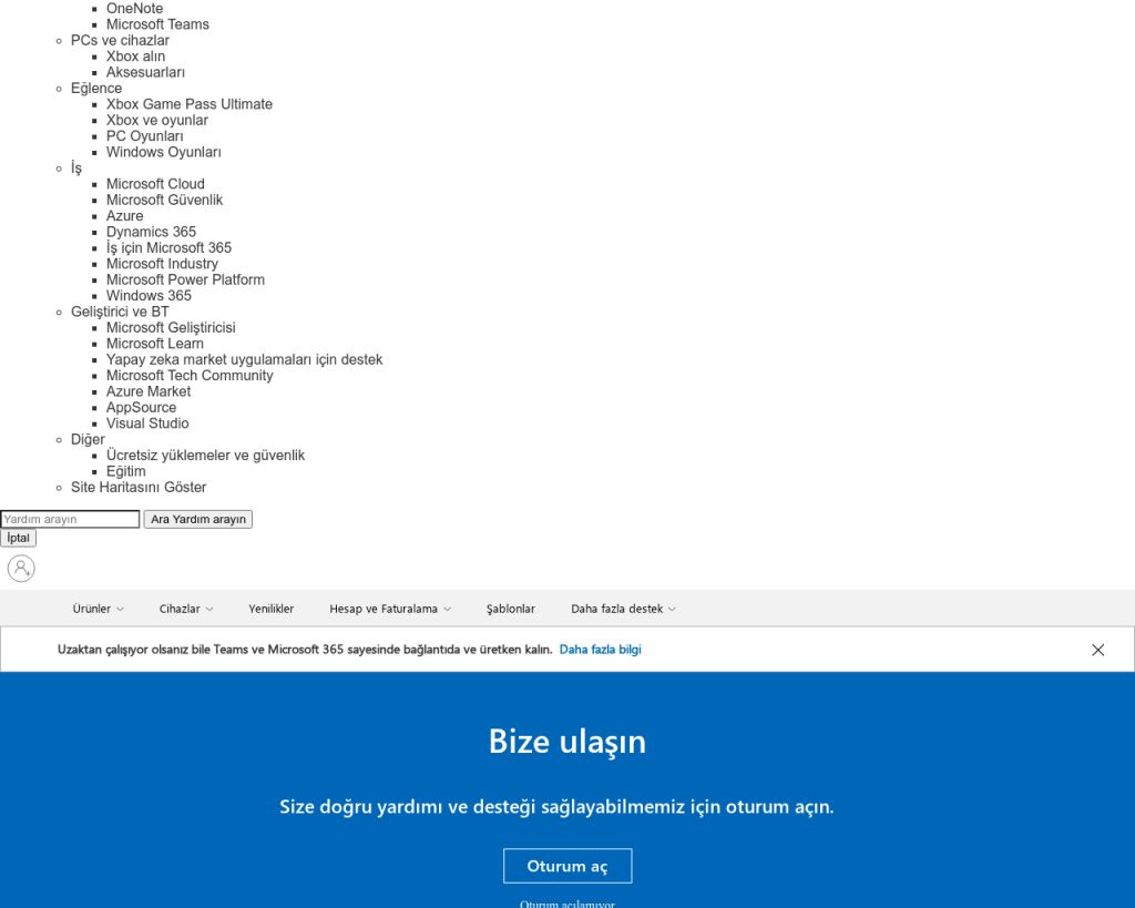 Screenshot of support.microsoft.com