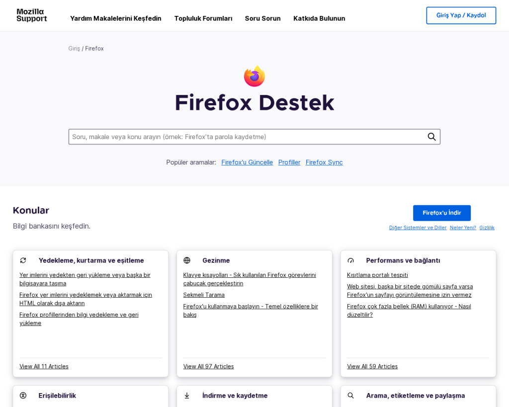 Screenshot of support.mozilla.org