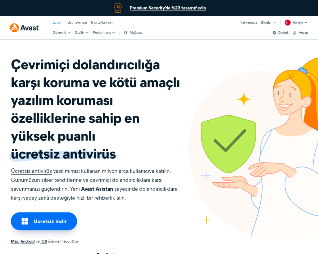 Screenshot of www.avast.com