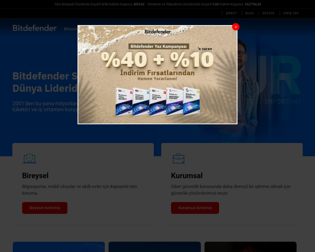 Screenshot of www.bitdefender.com.tr