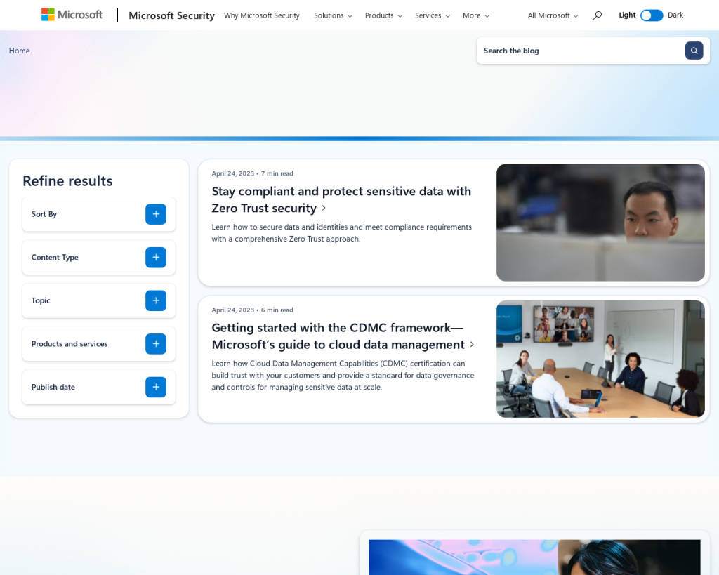 Screenshot of www.microsoft.com
