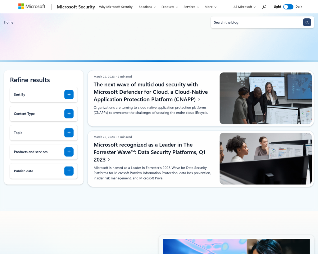 Screenshot of www.microsoft.com