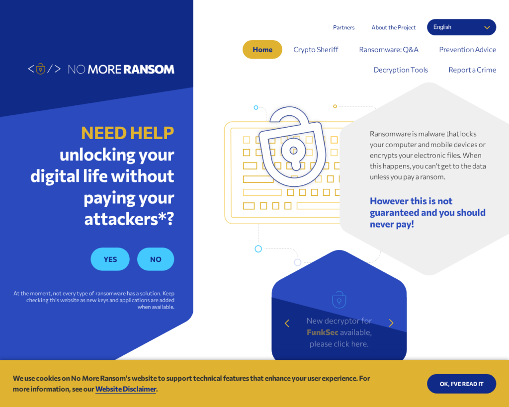 Screenshot of www.nomoreransom.org