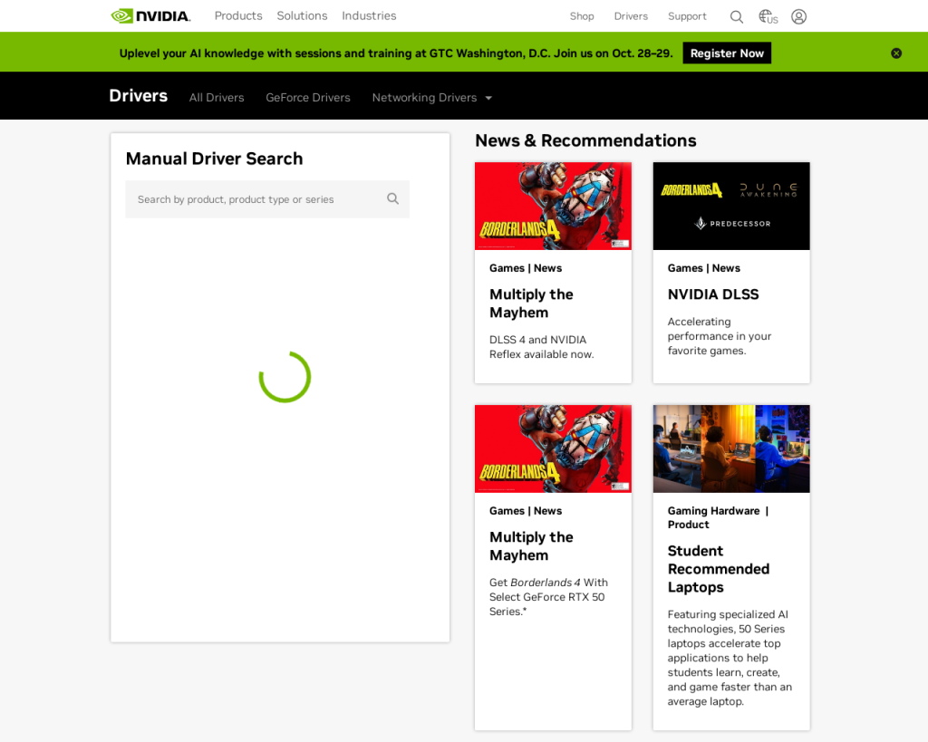Screenshot of www.nvidia.com