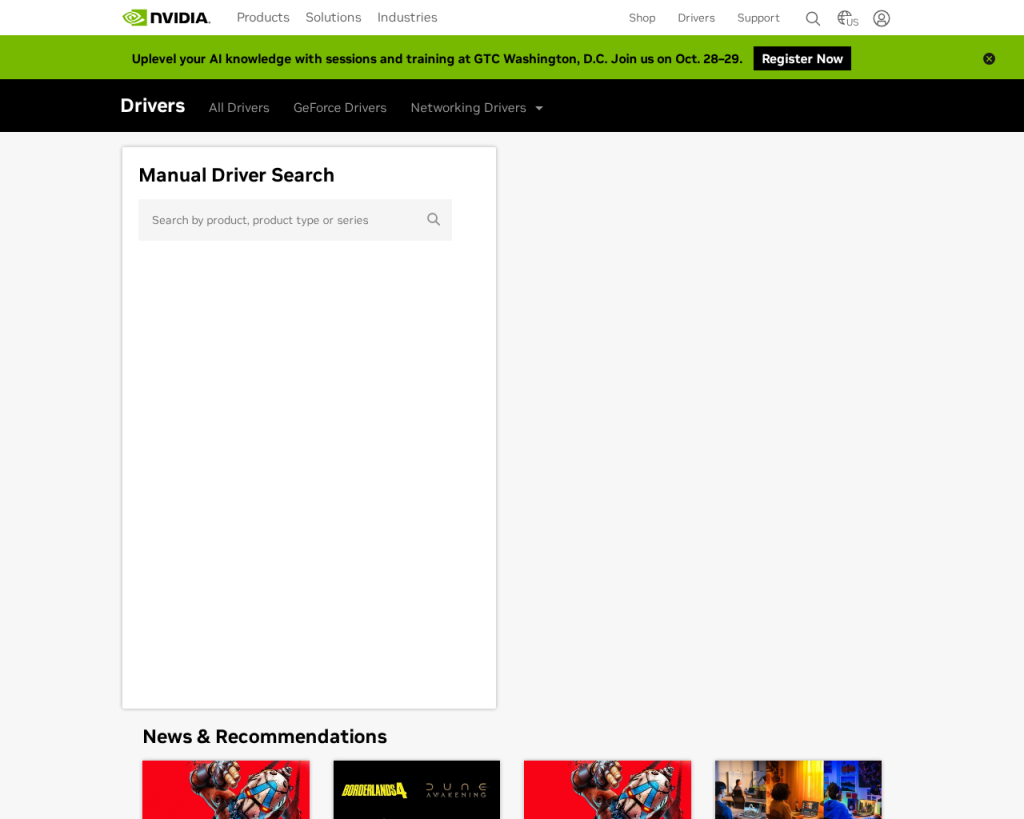 Screenshot of www.nvidia.com