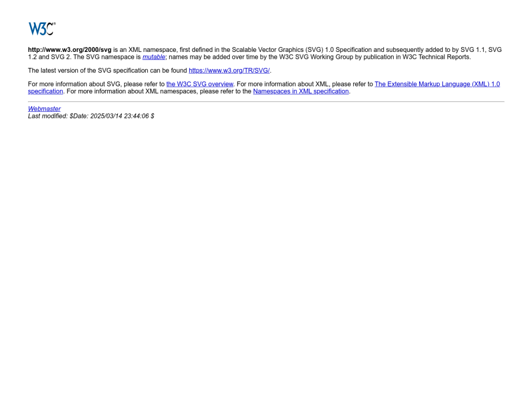 Screenshot of www.w3.org